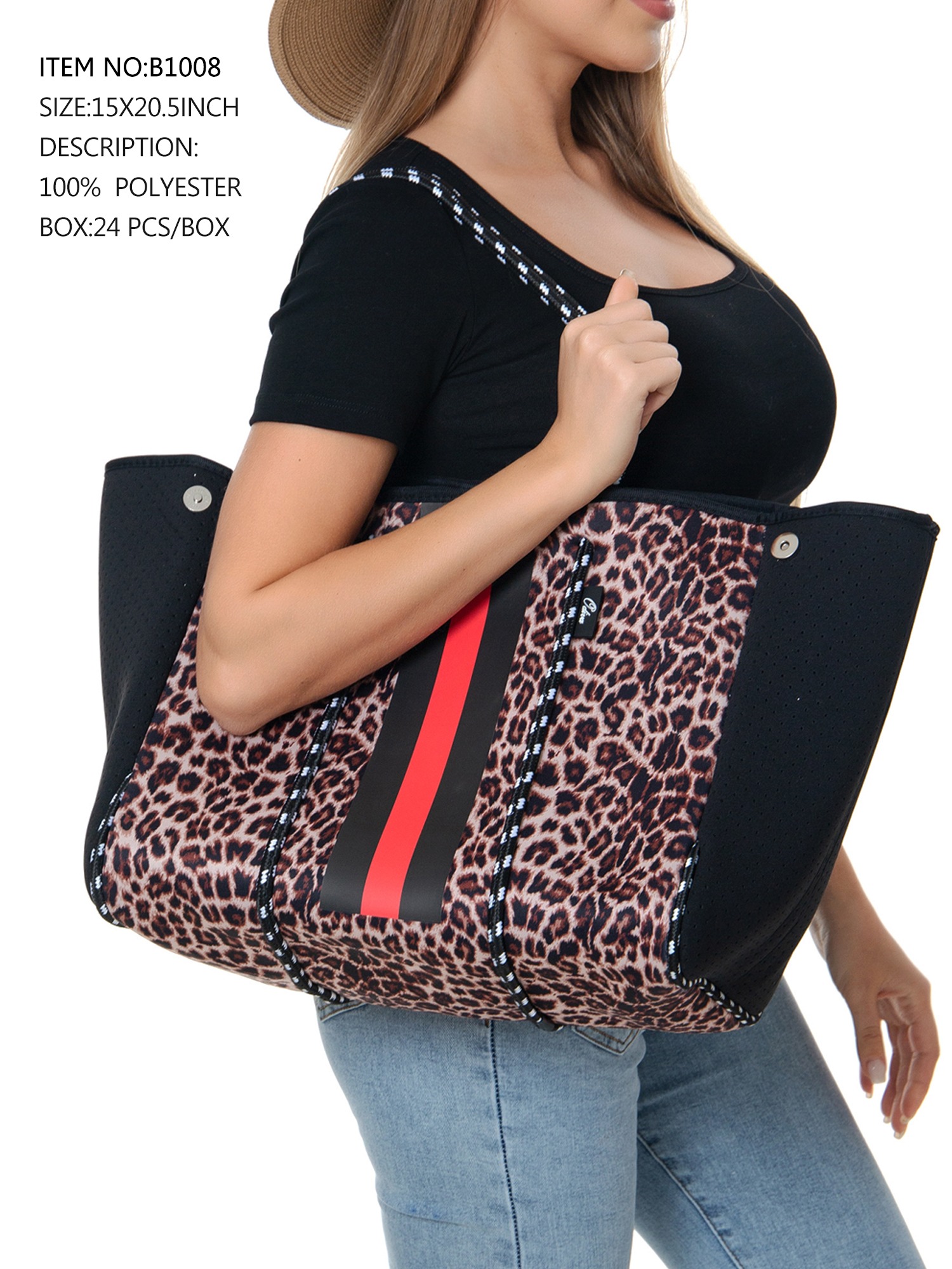 Neoprene Leopard Tote Bag 629